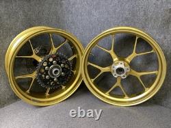 03 Kawasaki ZX9R PVM Forged Front Rear Wheel Rim Set Gold ZX-9R (R42)