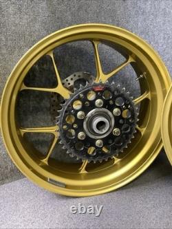 03 Kawasaki ZX9R PVM Forged Front Rear Wheel Rim Set Gold ZX-9R (R42)