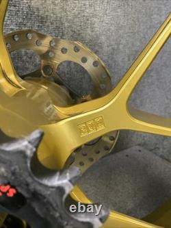 03 Kawasaki ZX9R PVM Forged Front Rear Wheel Rim Set Gold ZX-9R (R42)