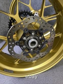 03 Kawasaki ZX9R PVM Forged Front Rear Wheel Rim Set Gold ZX-9R (R42)
