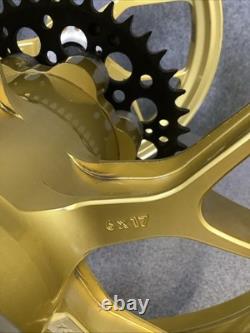 03 Kawasaki ZX9R PVM Forged Front Rear Wheel Rim Set Gold ZX-9R (R42)