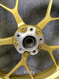 03 Kawasaki ZX9R PVM Forged Front Rear Wheel Rim Set Gold ZX-9R (R42)