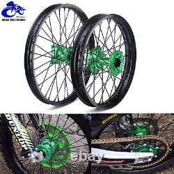 06-18 KX250F KX450F For Kawasaki 21+19 MX Wheel Rims Hubs Set KX 125 250 06-13