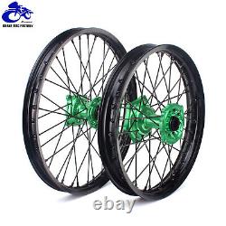 06-18 KX250F KX450F For Kawasaki 21+19 MX Wheel Rims Hubs Set KX 125 250 06-13