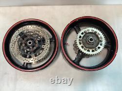 08-16 Honda CBR1000RR Front Rear Wheels Rims Rotors Sprocket Hub Black OEM