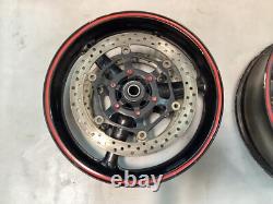 08-16 Honda CBR1000RR Front Rear Wheels Rims Rotors Sprocket Hub Black OEM