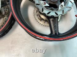 08-16 Honda CBR1000RR Front Rear Wheels Rims Rotors Sprocket Hub Black OEM