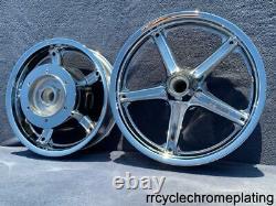 09-16 Chrome Honda Interstate Rim Wheels 17 Front 15 Rear VT1300 Exchange Progra