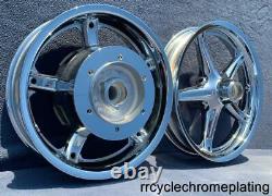 09-16 Chrome Honda Interstate Rim Wheels 17 Front 15 Rear VT1300 Exchange Progra