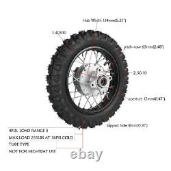 10 2.50-10 Front+Rear Wheel Rim Tire Completed Assembly with 420 chain For Bike