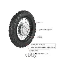 10 2.50-10 Front+Rear Wheel Rim Tire Completed Assembly with 420 chain For Bike