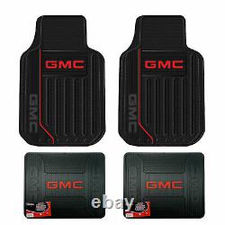 11pc GMC Front Rear All Weather Floor Mats Seat Covers Steering Wheel Cover Set