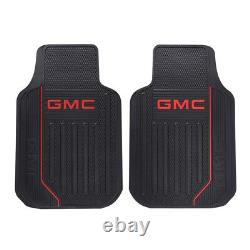 11pc GMC Front Rear All Weather Floor Mats Seat Covers Steering Wheel Cover Set