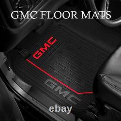 11pc GMC Front Rear All Weather Floor Mats Seat Covers Steering Wheel Cover Set