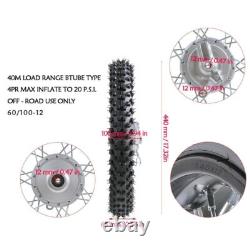 12''+10'' Front Rear Wheel Tire Rim Drum Brake Sprocket for KLX110 Kawasaki Bike