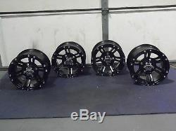 12 Itp Ss212 Black Atv Wheels Complete Set 4 Lifetime Warranty Irs1ca