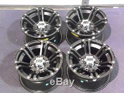 12 Itp Ss212 Black Atv Wheels Complete Set 4 Lifetime Warranty Irs1ca