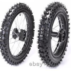 12mm Front 60/100-14 Rear 80/100-12 Tire Rim Wheel Pit Dirt Bike Motocross Razor