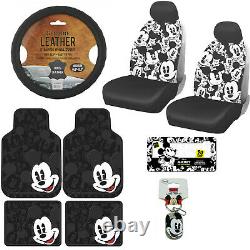 13PC Disney Mickey Mouse Car Truck Floor Mats Seat Covers & Steering Wheel Cover