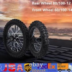 14 / 12 Wheels Front 60/100-14 Rear 80/100-12 Tire Rim for Dirt Bike/Pit Bike