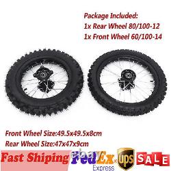 14 / 12 Wheels Front 60/100-14 Rear 80/100-12 Tire Rim for Dirt Bike/Pit Bike