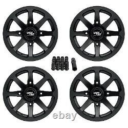 14 RockTrix RT102 ATV UTV Wheels 14x7, 4x156, 4+3 offset, Includes 12x1.5 Nuts