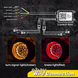 15.5 LED Wheel Ring Lights RGB Color Chasing Turn&Brake Signal Music Bluetooth