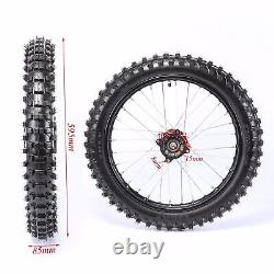 15mm 70/100-17 90/100-14 Front+Rear Wheel Rim Tire for CR85 CRF50 Coolster YZ KX