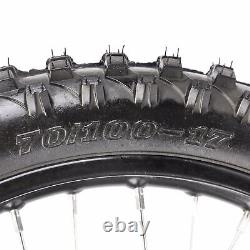 15mm 70/100-17 90/100-14 Front+Rear Wheel Rim Tire for CR85 CRF50 Coolster YZ KX