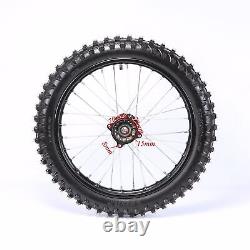 15mm 70/100-17 90/100-14 Front+Rear Wheel Rim Tire for CR85 CRF50 Coolster YZ KX