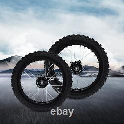 15mm Front 60/100-14 + Rear 80/100-12 WHEEL TIRE Rim For Honda CRF Dirt Pit Bike