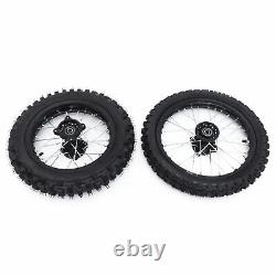 15mm Front 60/100-14 + Rear 80/100-12 WHEEL TIRE Rim For Honda CRF Dirt Pit Bike