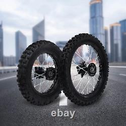 15mm Front 60/100-14 + Rear 80/100-12 WHEEL TIRE Rim For Honda CRF Dirt Pit Bike