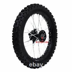 15mm Front 60/100-14 + Rear 80/100-12 WHEEL TIRE Rim For Honda CRF Dirt Pit Bike