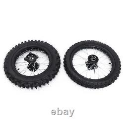 15mm Front 60/100-14 + Rear 80/100-12 WHEEL TIRE Rim For Honda CRF Dirt Pit Bike