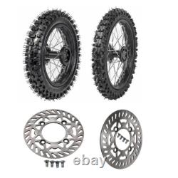 15mm Front Wheel 60/100-14 Rear 80/100-12 Tire Rim Rotor Pit Bike 50/70/110cc