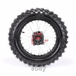 15mm Front Wheel 60/100-14 Rear 80/100-12 Tire Rim Rotor Pit Bike 50/70/110cc