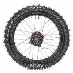 15mm Front Wheel 60/100-14 Rear 80/100-12 Tire Rim Rotor Pit Bike 50/70/110cc