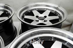 15x8 Wheels Black Rims Honda Civic Accord Miata Mini Cooper Scion xB Corolla (4)