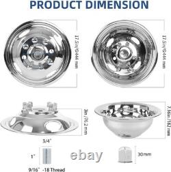 16 8-Lug Stainless Steel Wheel Simulators 4pc for Ford E350/E450