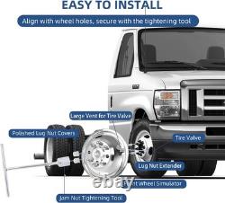 16 8-Lug Stainless Steel Wheel Simulators 4pc for Ford E350/E450