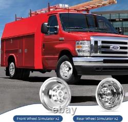 16 8-Lug Stainless Steel Wheel Simulators 4pc for Ford E350/E450