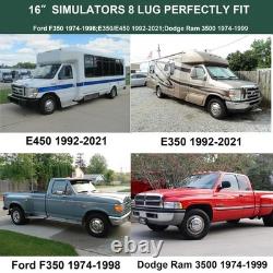 16 8-Lug Wheel Simulators Stainless Steel withBolt Kit Fits E350/E450 1992-2021