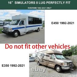 16 8-Lug Wheel Simulators Stainless Steel withBolt Kit Fits E350/E450 1992-2021