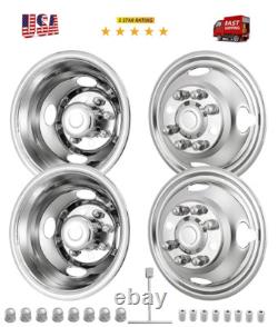 16 8-Lug Wheel Simulators Stainless Steel withBolt Kit Fits E350/E450 1992-2021