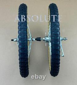 16 CHROME HEAVY DUTY 28 SPOKE BIKE WHEEL SET WithGUM WALL 1.75 BMX COMP III TIRES