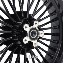 16x3.5 Fat Spoke Wheels for Harley Softail Slim FLSL 2012-2021 Gloss Black