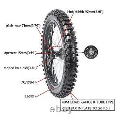 17 14 Front Rear Wheel Set 70/100-17 90/100-14 Tire Pit Bike Apollo 125cc 160c