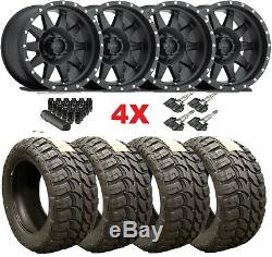 17 Black Wheels Rims Tires 33 12.50 33x12.50r17 Mud Mt Method Fuel Mr304