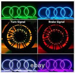 17'' Car Truck LED Wheel Ring Rim Light Kit Illuminate RGB with Blue tooth App